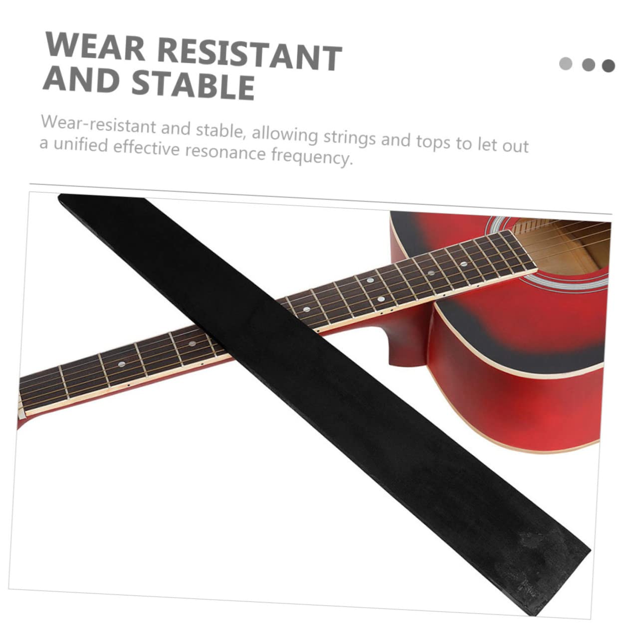 Ebenholz Gitarrengriffbrett für Akustikgitarren, Schwarz | Stabiles Ersatzteil, Vollerer Ton, Traditionelles Zubehör für Musiker und Gitarrenbauer