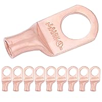 Vista 390 de SELTERM - 2 terminales de anillo resistentes para cable de batería, calibre 4 AWG, pernos de 3/8 pulgadas, terminales de calibre 4, ojales de cobre