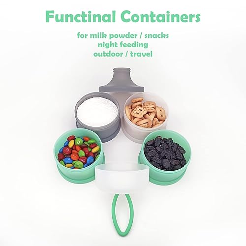 Miniatura 8 de Dispensador de fórmula para bebés, contenedor de fórmula, contenedor dispensador de leche en polvo, sin BPA, 4 capas de 2 paquetes, contenedor de