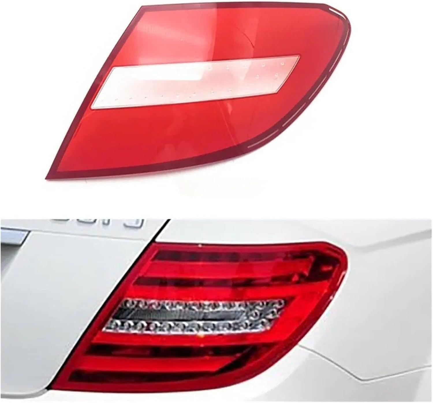 Taillights Cover Compatible For -Benz W204 C180 C200 C280 2011-2014 Taillamp Lens Car Lights Replacement Auto Brake Lights Shell(1 Pcs Left and Right)