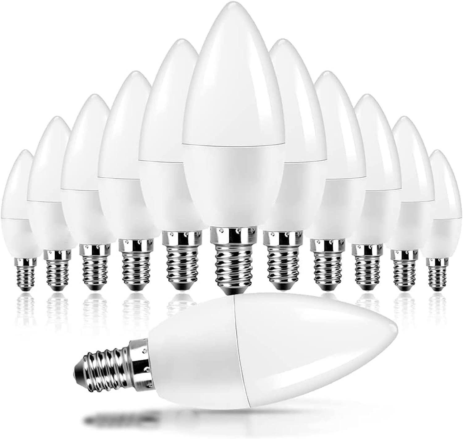 10 Pack High Luminous LED E14 7W 3000K Warm White( yellow light) NON--dimmable , Candle Light Bulbs , Ceiling Fan Bulb Chandelier Bulbs.