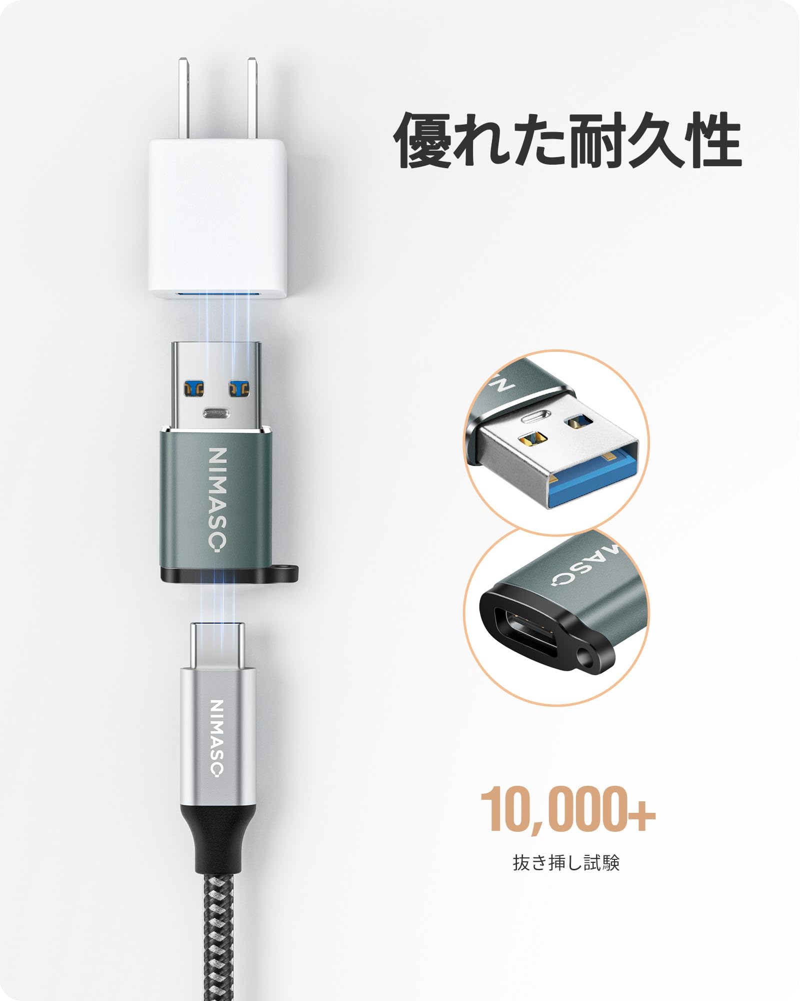 Amazon | NIMASO Type-C USB3.2(Gen2) 変換アダプタ 10Gbps高速データ