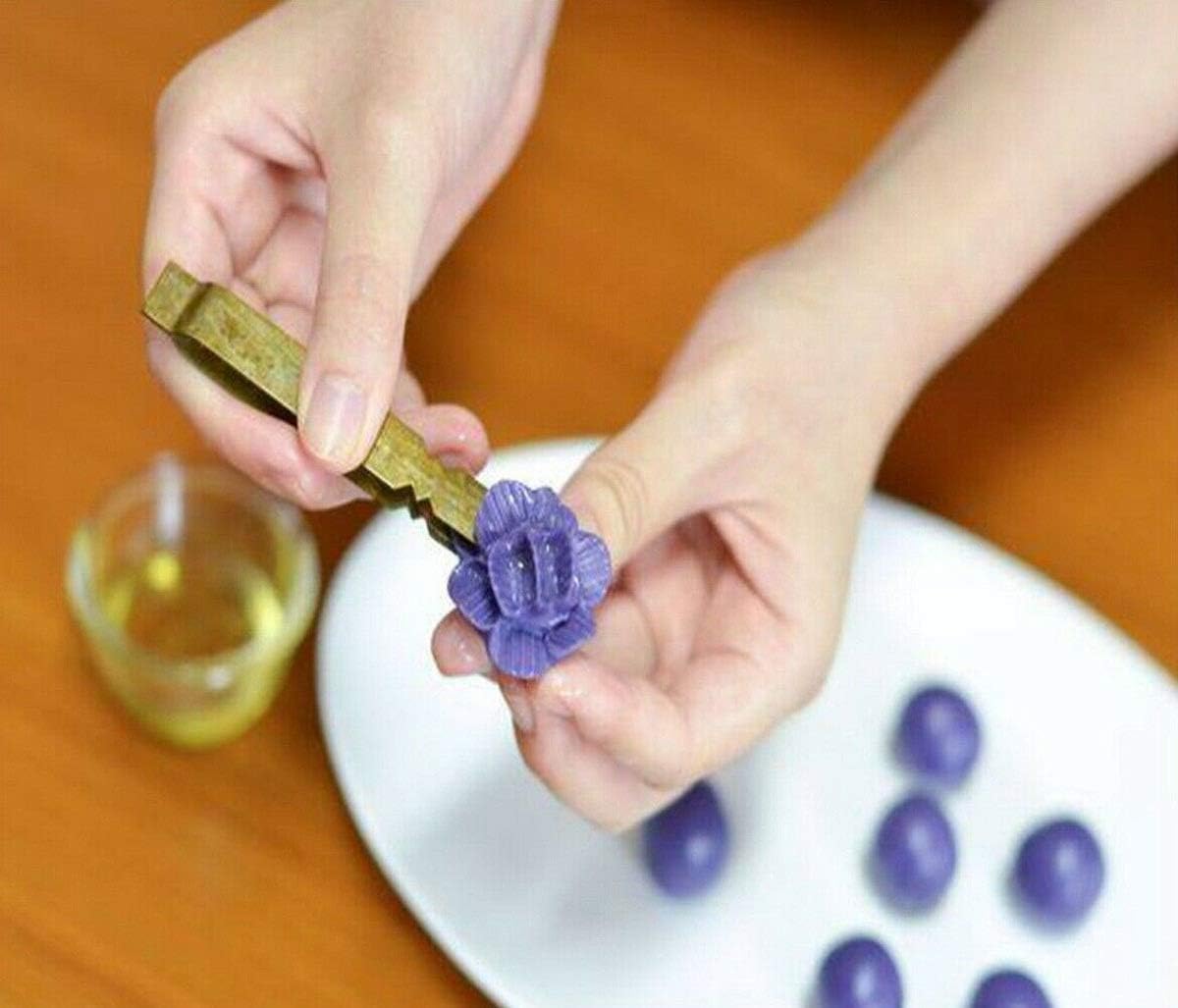 2 Pcs Pastry Tongs Thai Dessert Chor Muang Flower Shaped Dumpling Cooking Gadget Traditional
