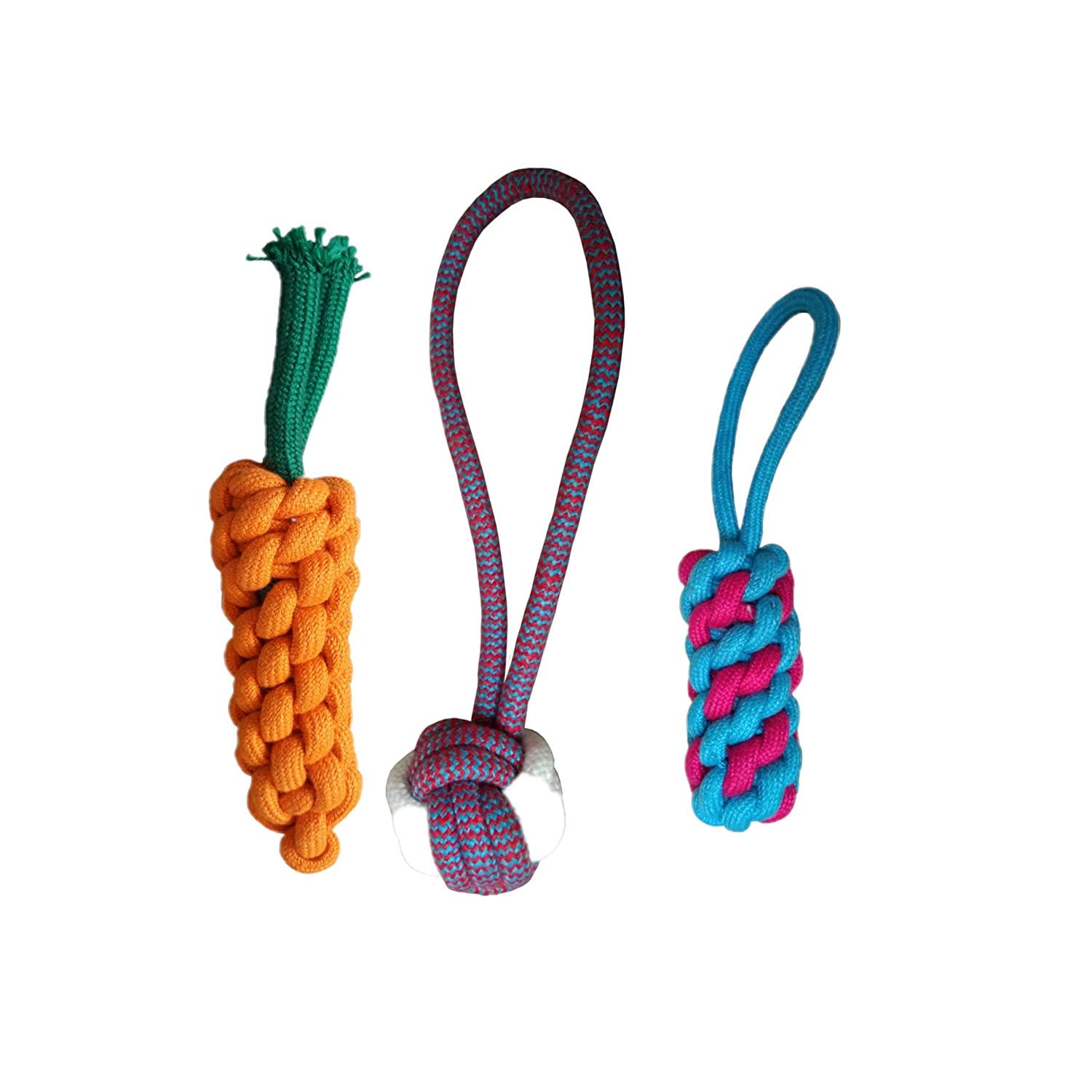 pet believe Combo of 3 Durable Pet Teeth Cleaning Chewing Biting Knotted Small Puppy Toys -100% Natural & Safe Cotton (B08HXKHHXL) Amazon Price History, Amazon Price Tracker