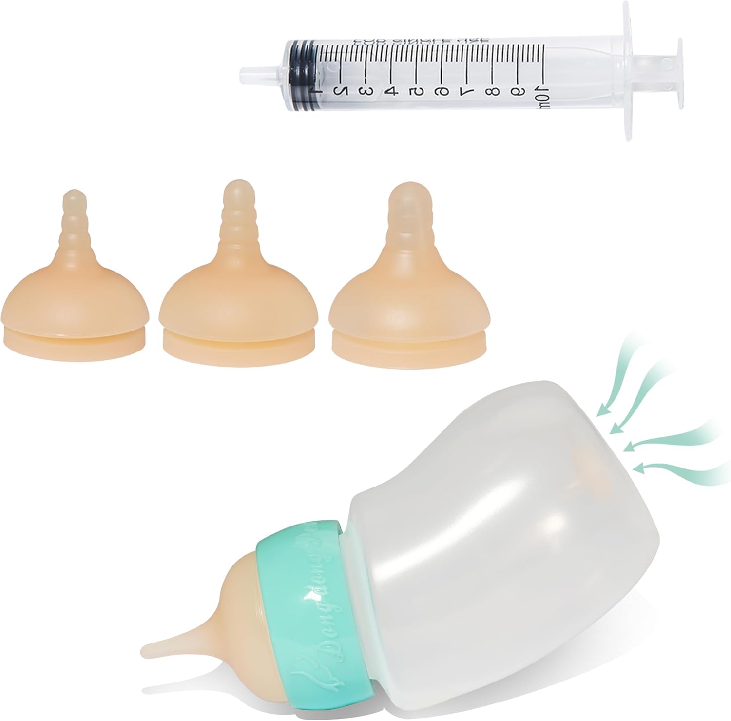 Pet Feeder Bottle,Silicone Feeding Nipple and Syringes for All Breed of Puppies and Other Animals Dongdong pet