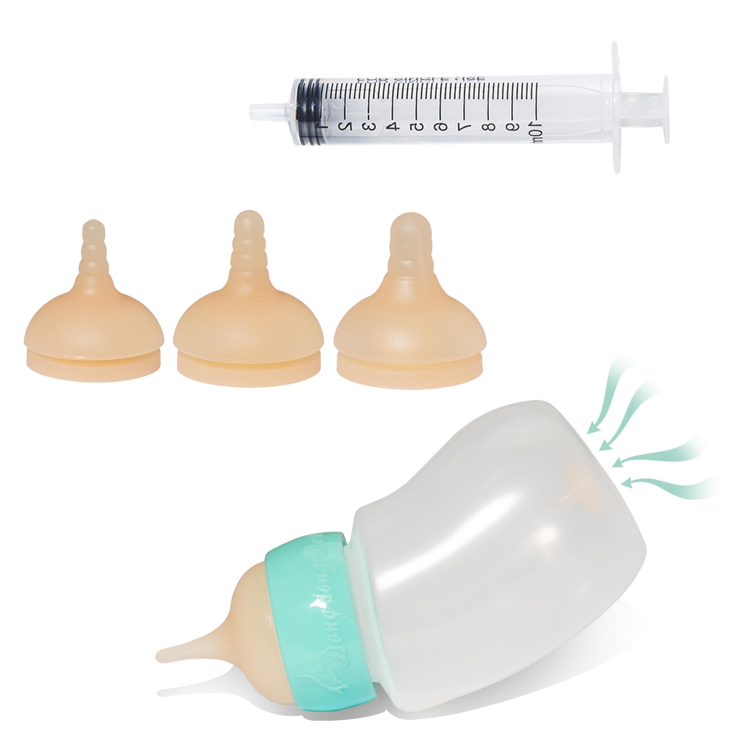 Pet Feeder Bottle,Silicone Feeding Nipple and Syringes for All Breed of Puppies and Other Animals Dongdong pet