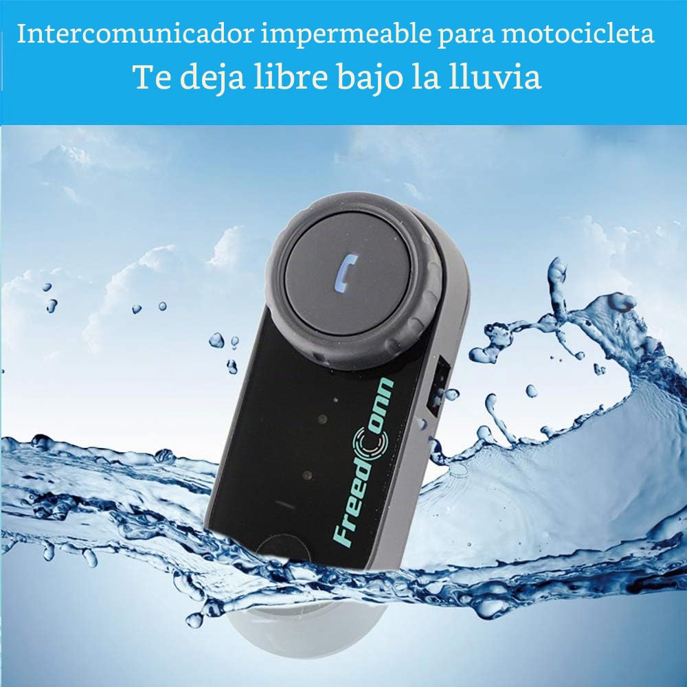 FreedConn TCOM VB Intercomunicador Casco Moto,Auricular Bluetooth Casco Moto, 800M Sistemas de Comunicación Bluetooth para Motocicletas,2~3 Motoristas,HiFi Estéreo Cancelación de Ruido,2 Pieza