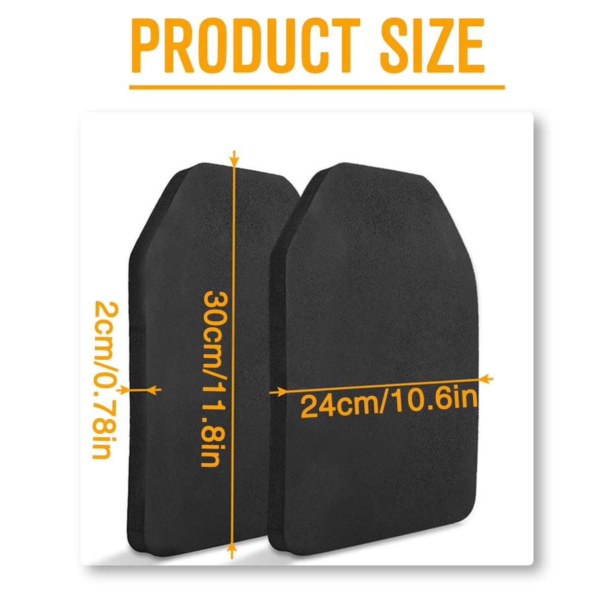TWINFALCONS Tactical Airsoft Foam Plates EVA Airsoft Paintball Foam SAPI Pad for Vest Inner Liner Foam Plates 11.81 * 9.45 * 0.79 in (Black-2PCS)