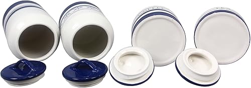 Miniatura 6 de Young's - Juego de 4 recipientes de cerámica azul y blanco con estampado