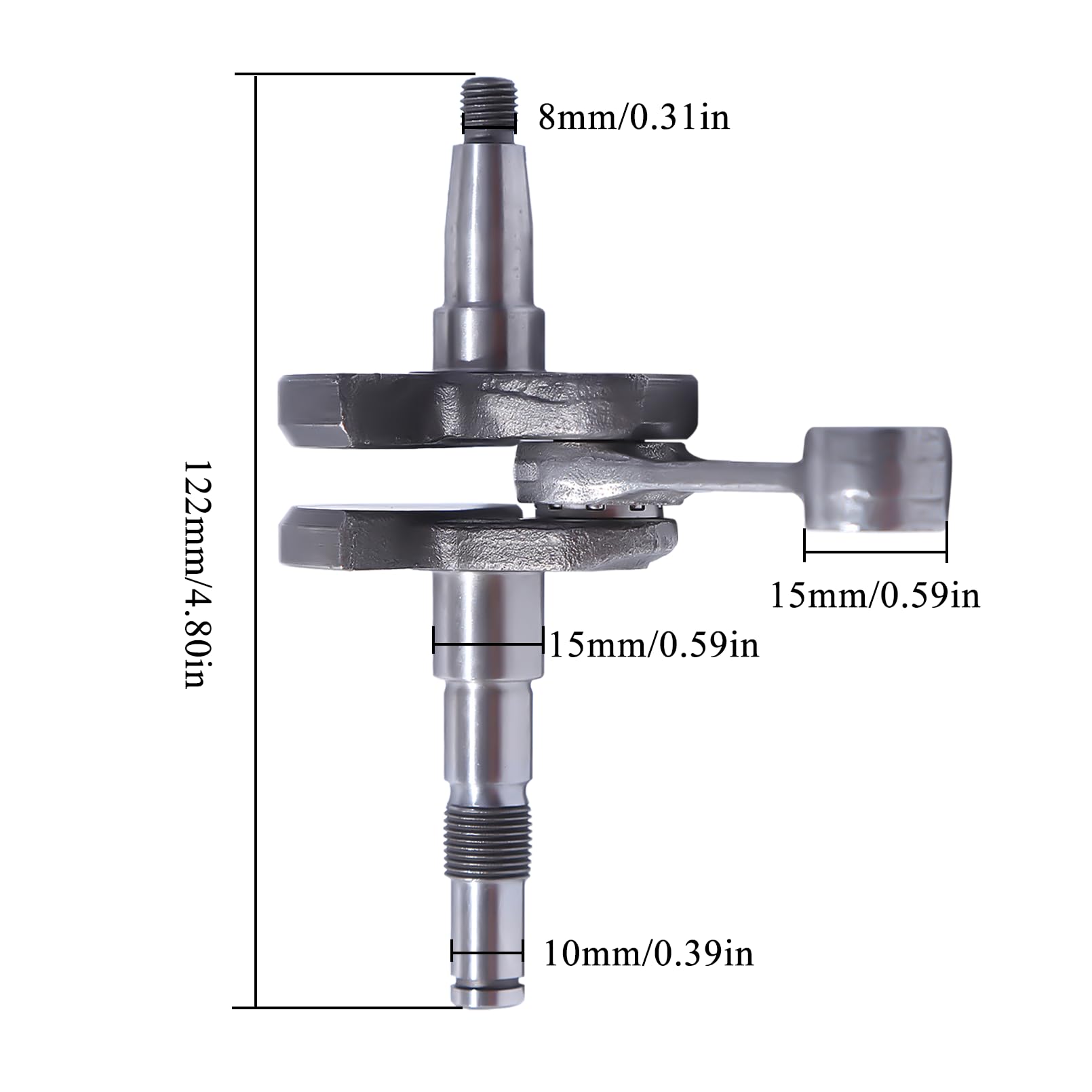44,7 mm Kit cilindro e pistone e Albero Motore da per Stihl MS260 026 PRO, Include Candela, Paraoli e Set Guarnizioni, Ricambio per 1121 020 1217