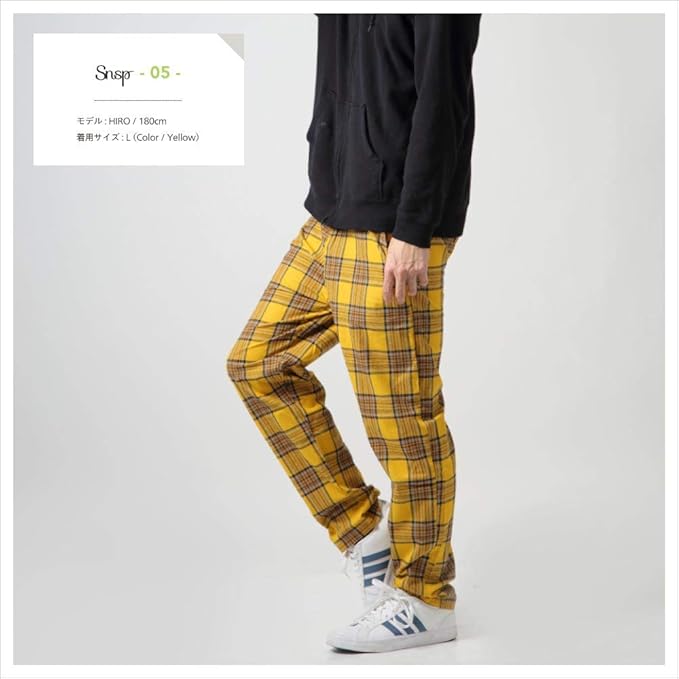 Amazon Nshop チェックパンツ 韓国 ストリート レトロ 古着系 昭和 ユニセックス 男女兼用 原宿 オルチャン ロングパンツ 通販