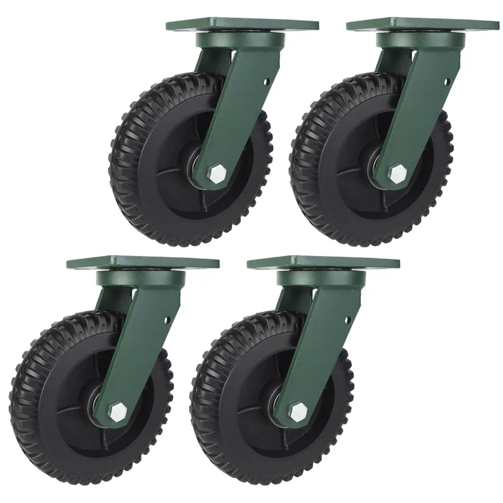 Lenkrolle Mit Bremse 4 Schwerlast Rollen Industrierollen 6 Zoll 8 Zoll Bockrollen Gummi Transportrollen Tragkraft 1800kg Lenkrolle Mit Axialkugellager, 10mm Platten Schwerlastrollen