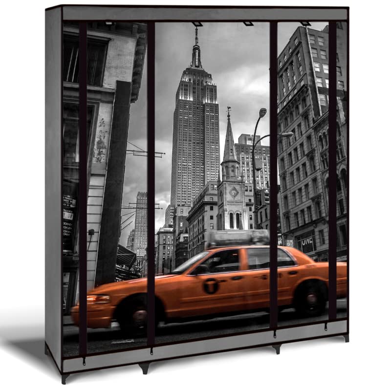 IDMarket - Armoire de Rangement penderie Pliable vêtements en Tissu New-York Dressing XXL