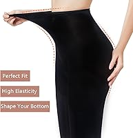 Vista 2 de Medias negras 40D para mujer, 3 pares de medias semiopacas, medias de microfibra con control superior para mujer