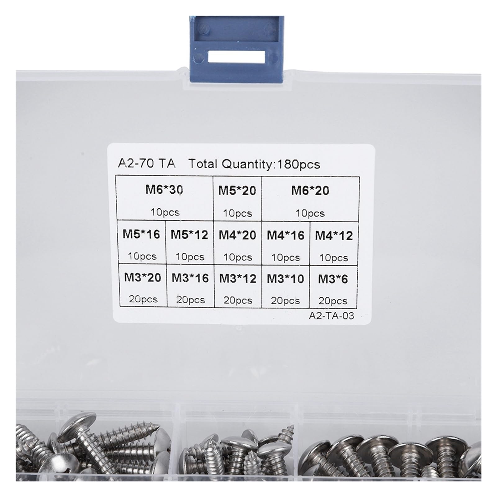 180 pièces M3 M4 M5 M6 Ensemble de vis autotaraudeuses en Acier Inoxydable tête Plate Croix vis à Bois Assortiment Kit Meubles raccords matériel Kindly