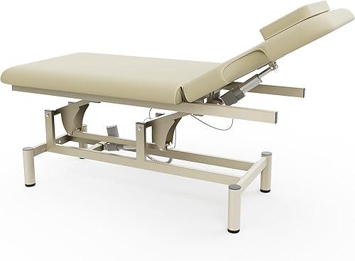 Miniatura 9 de Mesa de masaje eléctrica profesional, 2 motores de elevación eléctrica hidráulica, respaldo ajustable y funciones de elevación de altura para