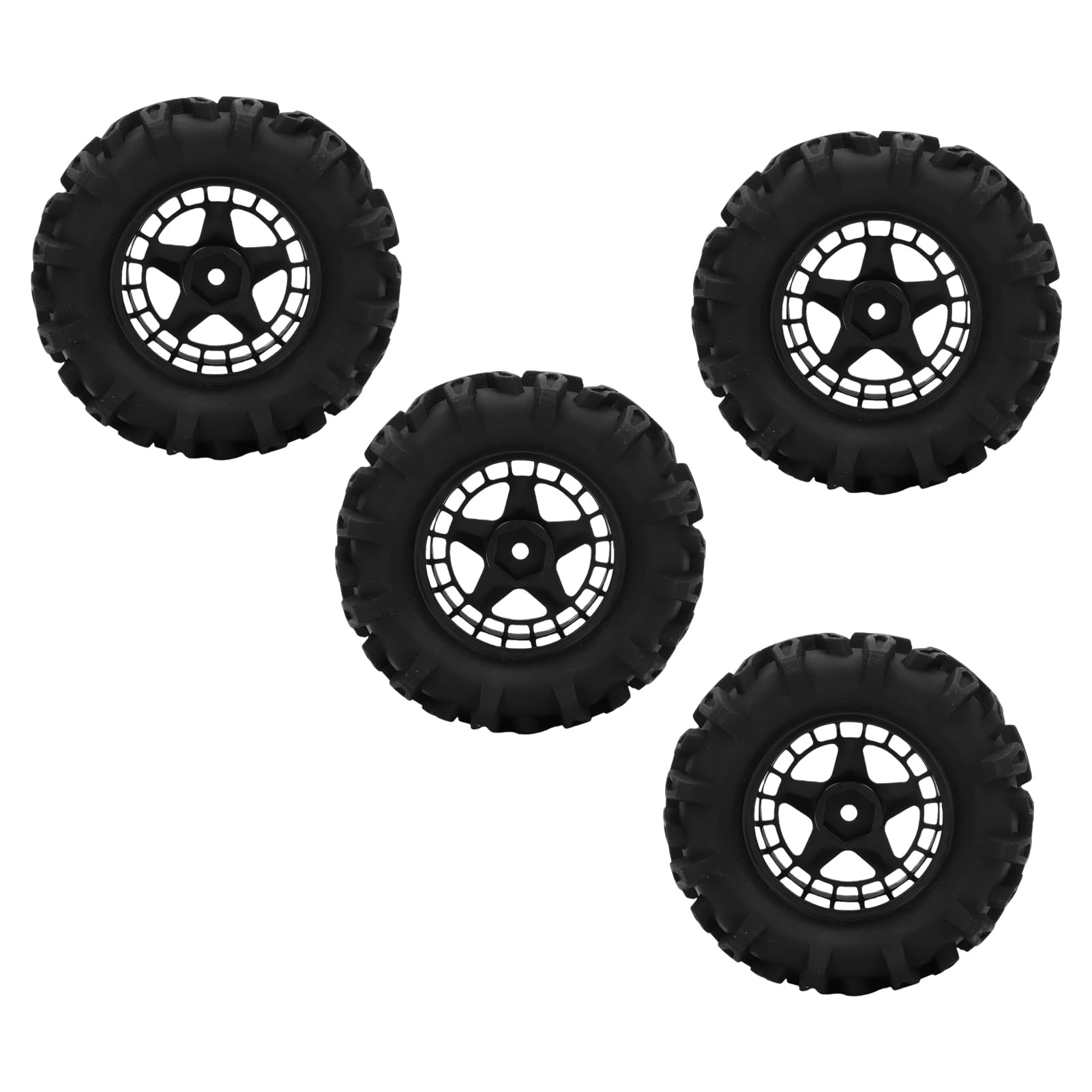 banapoy Set di 4 Pneumatici per Ruote RC, Ruote e Pneumatici per Auto Cingolate Fuoristrada RC, Diametro 90 Mm, per Camion Buggy Scala 1/14 1/16, per HSP 94186, 16208, 16209, 16210