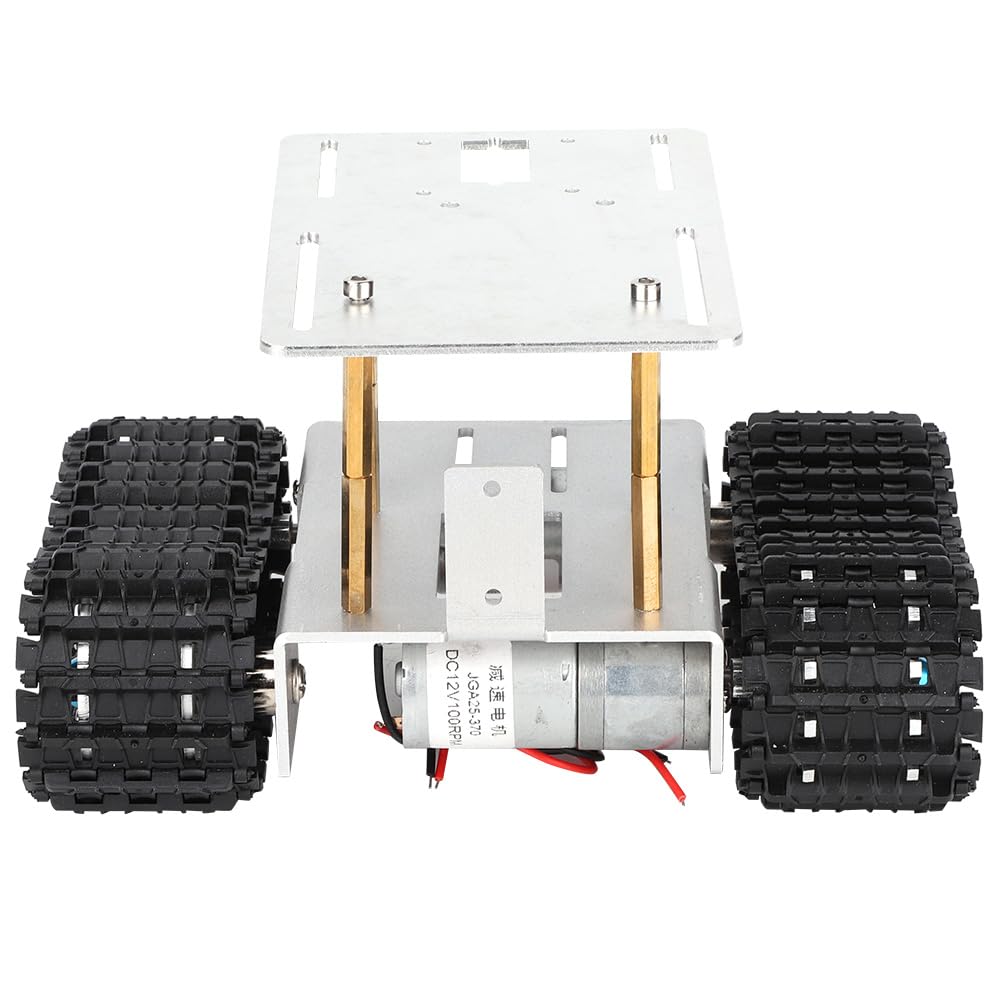 Chasis de tanque MEEVINWH, cuerpo de plástico de alta calidad, para robot de juguete, estructura duradera, diseño ligero, accionamiento de doble motor (versión ensamblada)