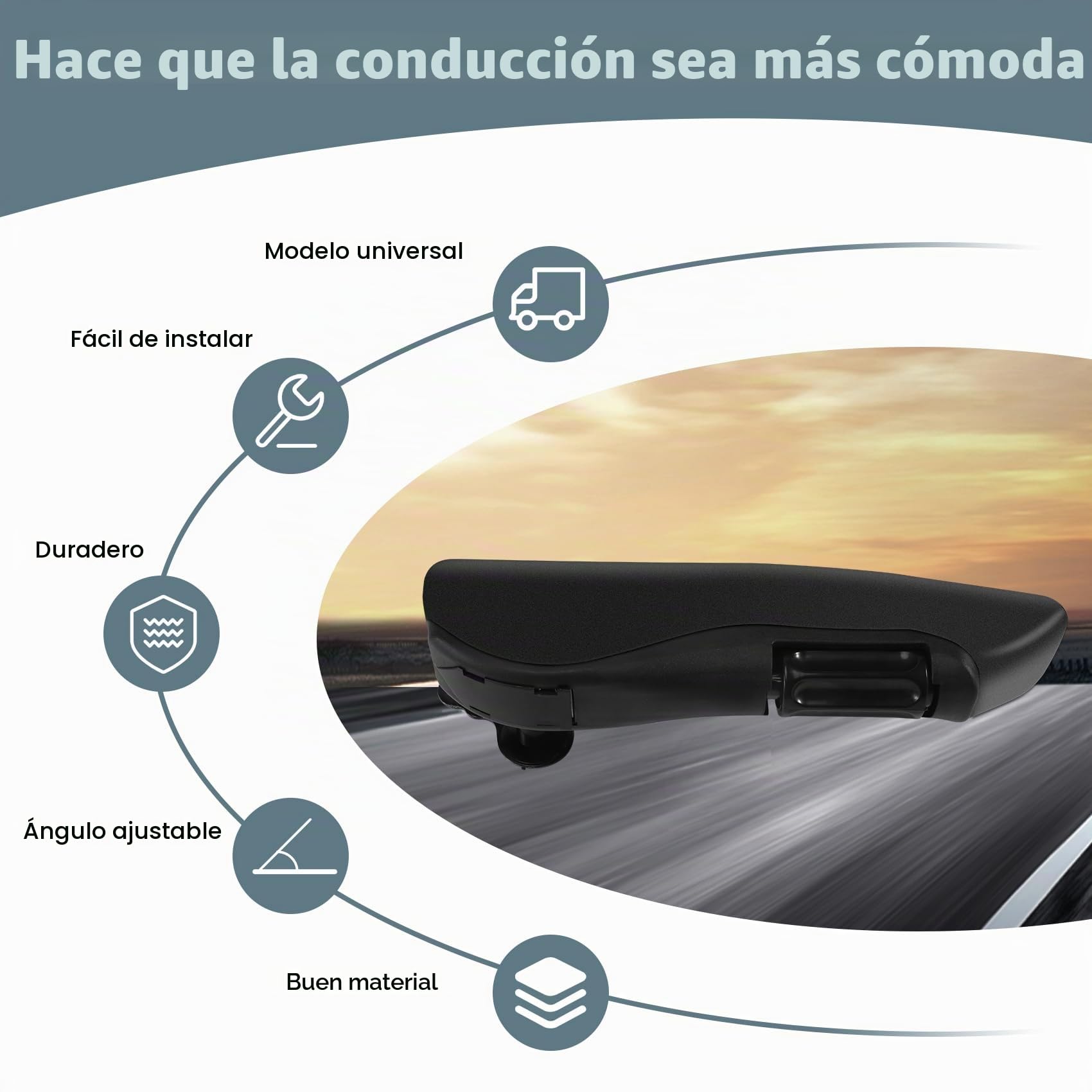 Reposabrazos ajustable universal del asiento del coche para RV RV Camión Transportador Piezas de automóvil (derecha)