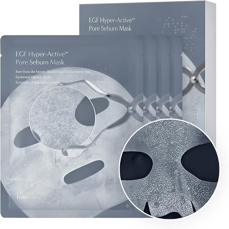 Máscara facial de biocelulose EGF Hyper-Active™ para cuidados da pele, com exossomos e 11 peptídeos, pacote com 4 unidades