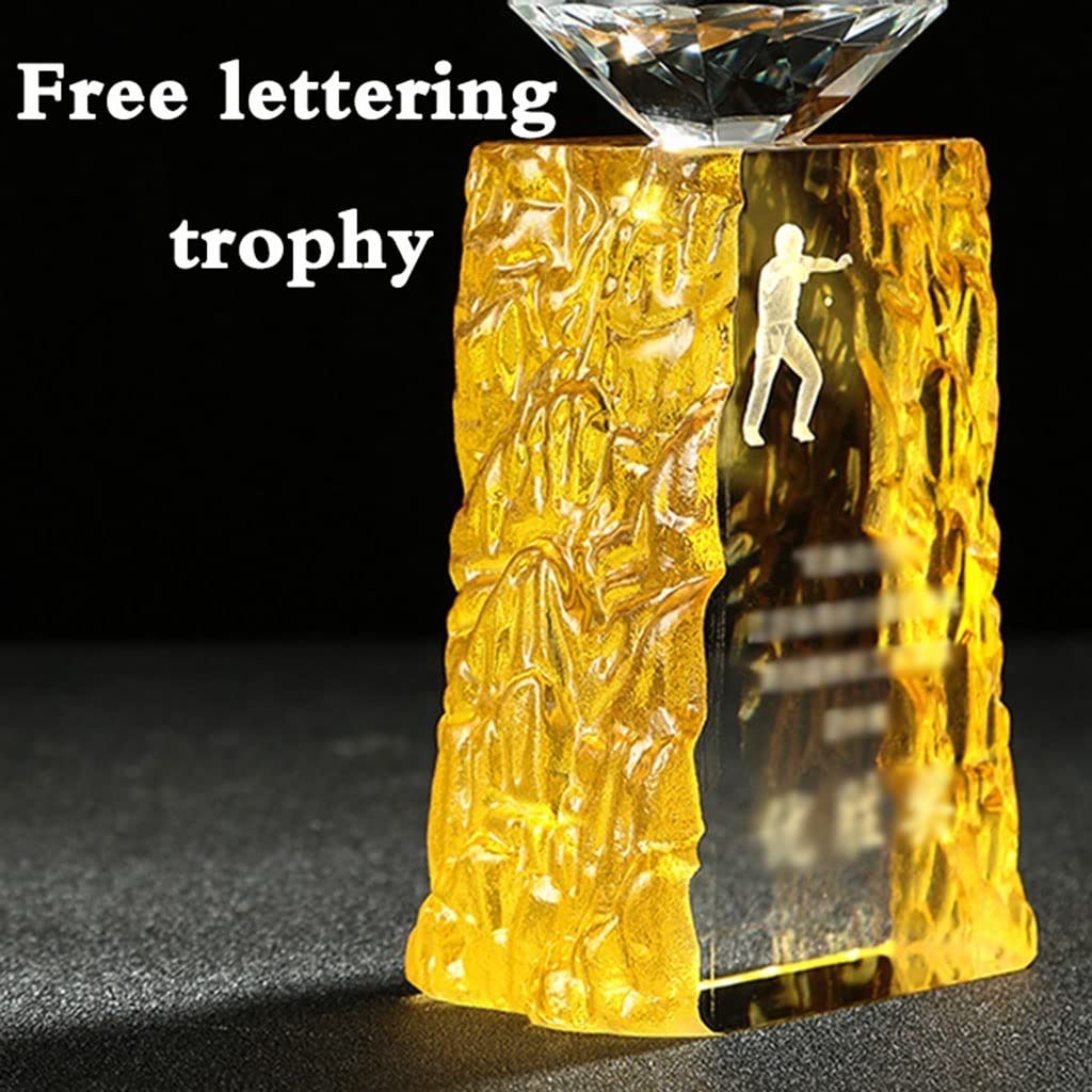 Mobkid Trofeo De Cristal De Tenis De Mesa Creativo Trofeo del Club De Tenis De Mesa Trofeo De Premio De La Competencia De Juegos Trofeo Conmemorativo Grabado