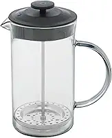 LYOR - Cafeteira Prensa Francesa de Vidro Borossilicato e Tampa de Plástico Lyon Preta 600ml
