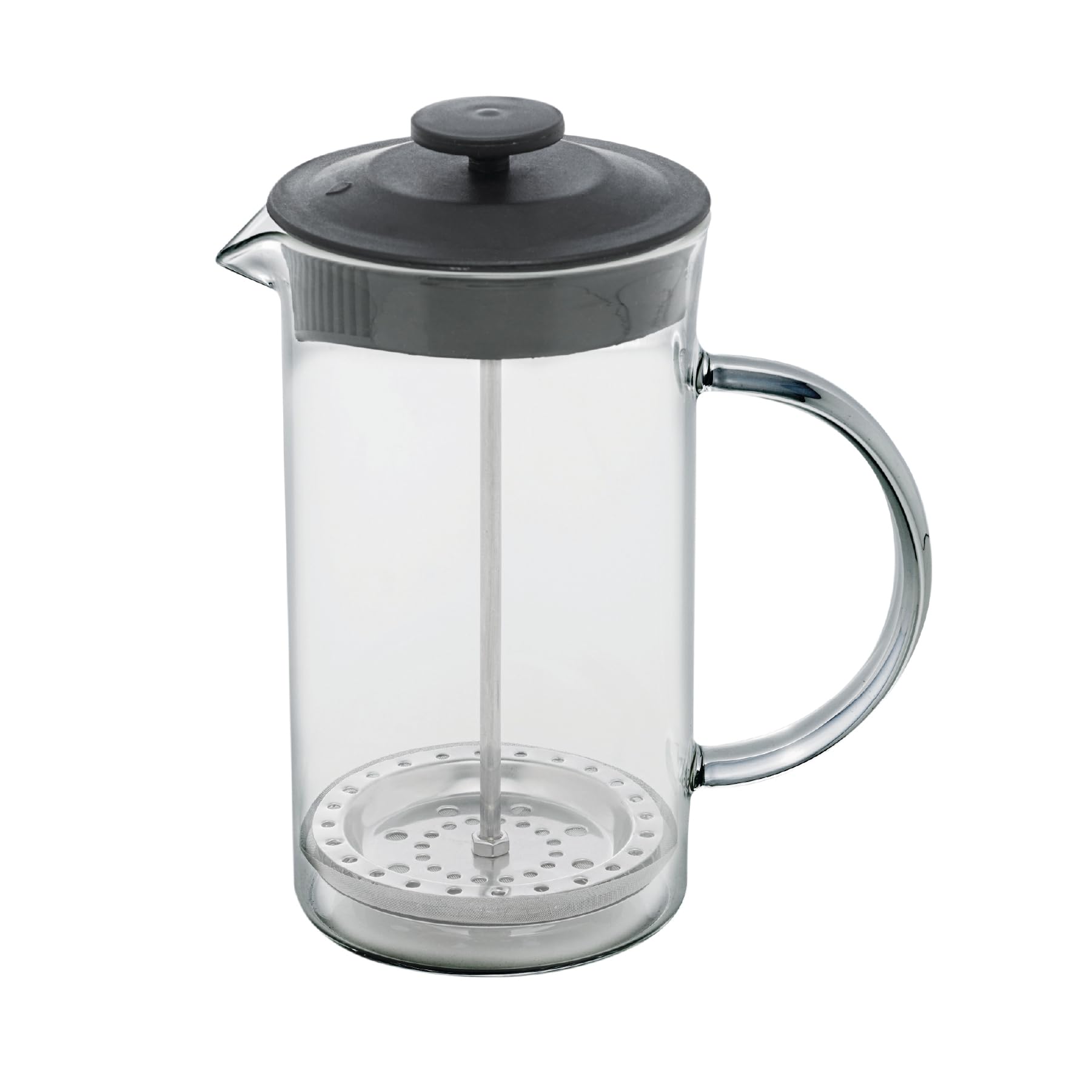 LYOR - Cafeteira Prensa Francesa de Vidro Borossilicato e Tampa de Plástico Lyon Preta 600ml