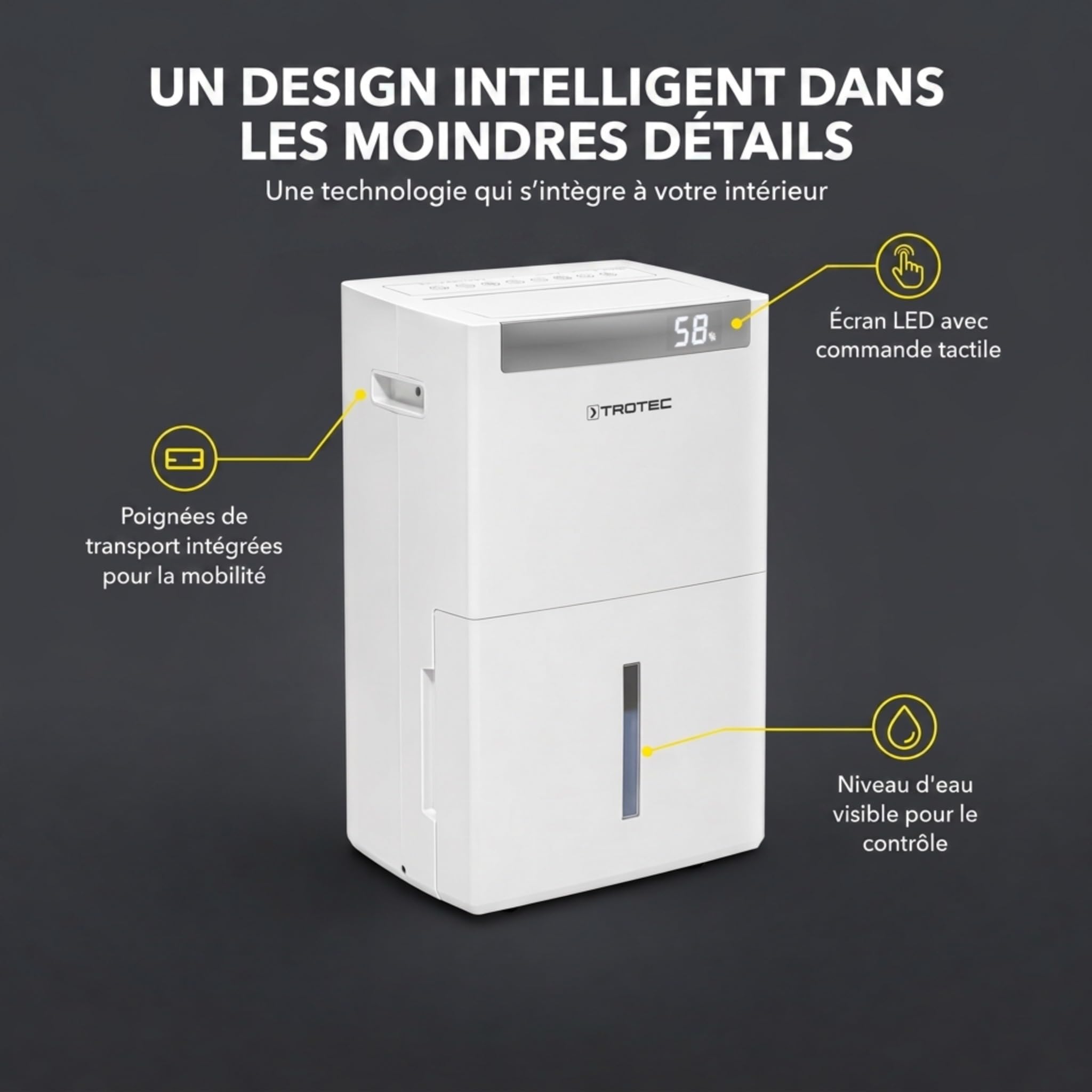 Trotec TTK-I 110 E Déshumidificateur connecté WiFi 35 L/24 h jusqu’à 110 m²