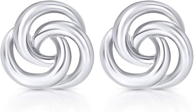 Celtic Knot Stud Earrings Never Rust 925 Sterling Silver Hypoallergenic, For Women, Girls and Teens w Free Breathtaking Gift Box