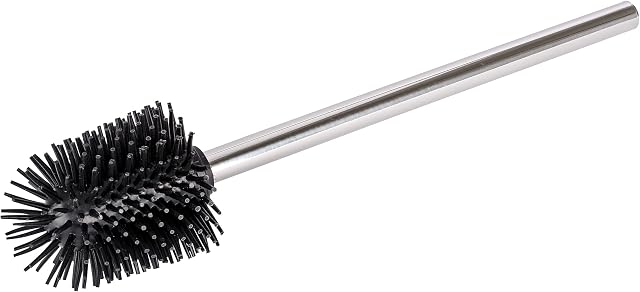 WENKO 21799100 Silicone replacement brush with stainless steel handle - Stainless steel, 7.5 x 35 x 7.5 cm, Shiny