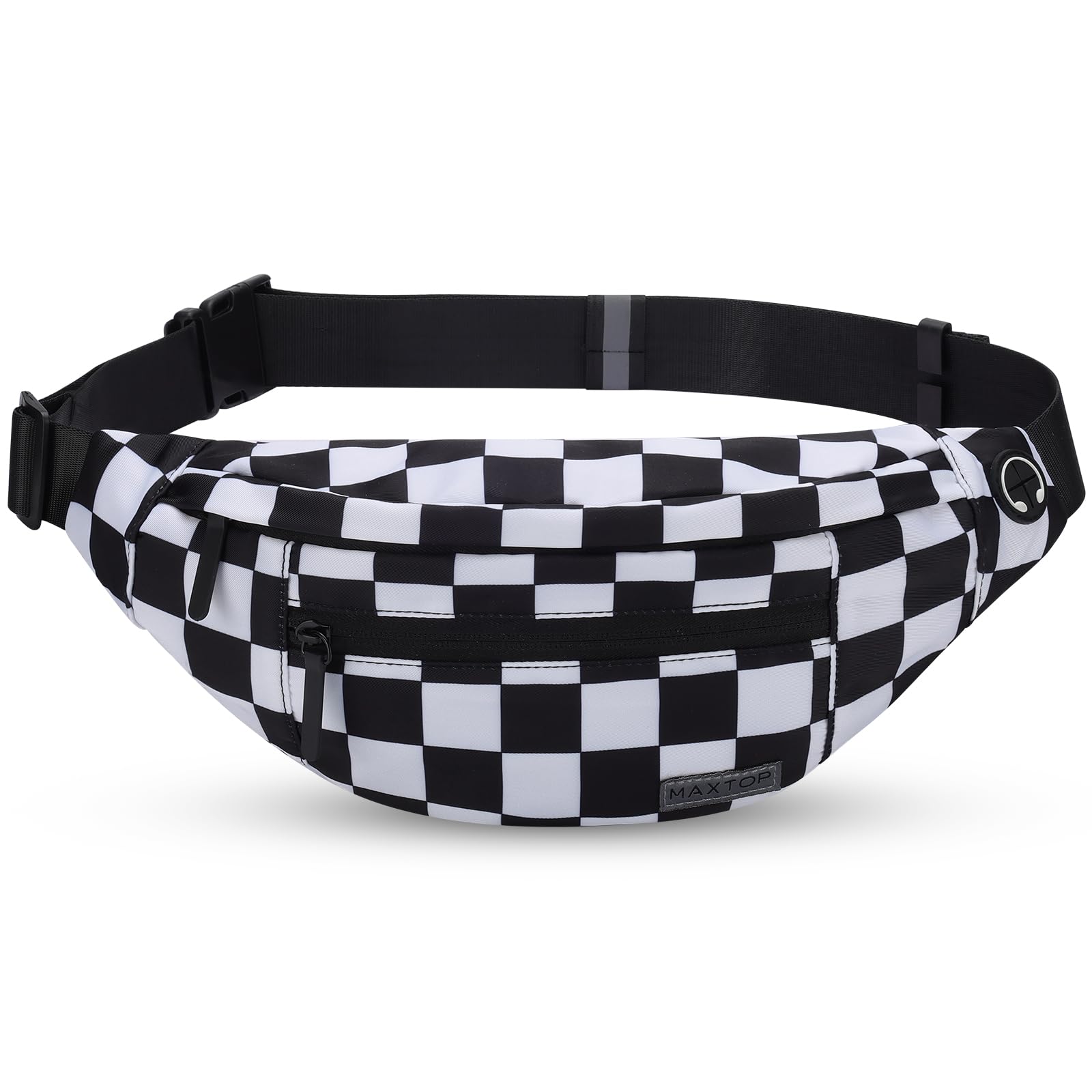 MAXTOP Large Checkered Fanny Pack Crossbody Belt Bag for Shopping Traveling