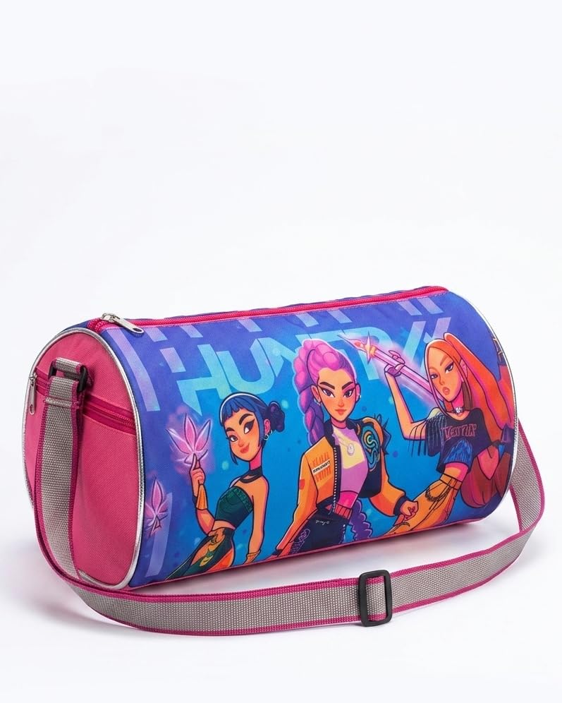 Image of Stylbase Kids Duffle Travel Bag | Durable Lightweight Polyester Sports & Gym Kids Luggage Carry Bag for Boys & Girls | Travelling Bag for Swimming, Dance, School & Weekend Trips (K-Pop1, 18)