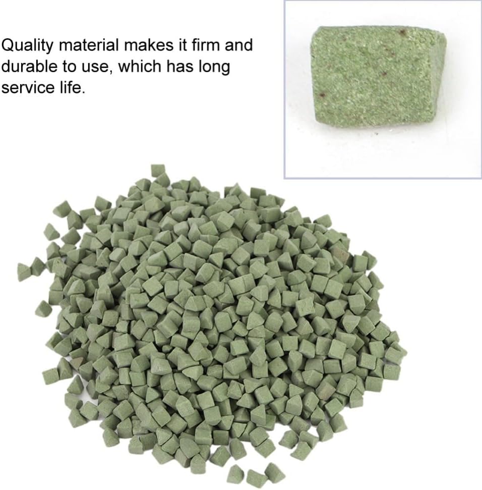 Anu Limen Green Triangle Ceramic Polishing Media, 1.57 x 1.57 in Abrasive Tool for Vibratory Polisher, Jade Jewelry Buffing