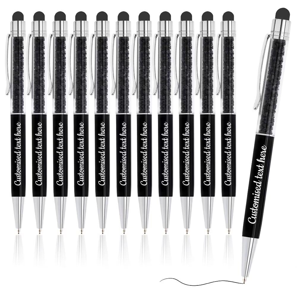 FENGHUO Personalized Ballpoint Pen with Multi-Function Stylus,96pcs Bulk Custom Pens,Metal Retractable Ballpoint Pen,Custom Ballpoint Pen with Beautiful Stone,Dad's Day/Mother's Day Gifts