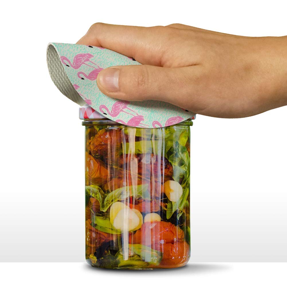 Flamingos and Waves Round Rubber Non-Slip Jar Gripper Lid Opener