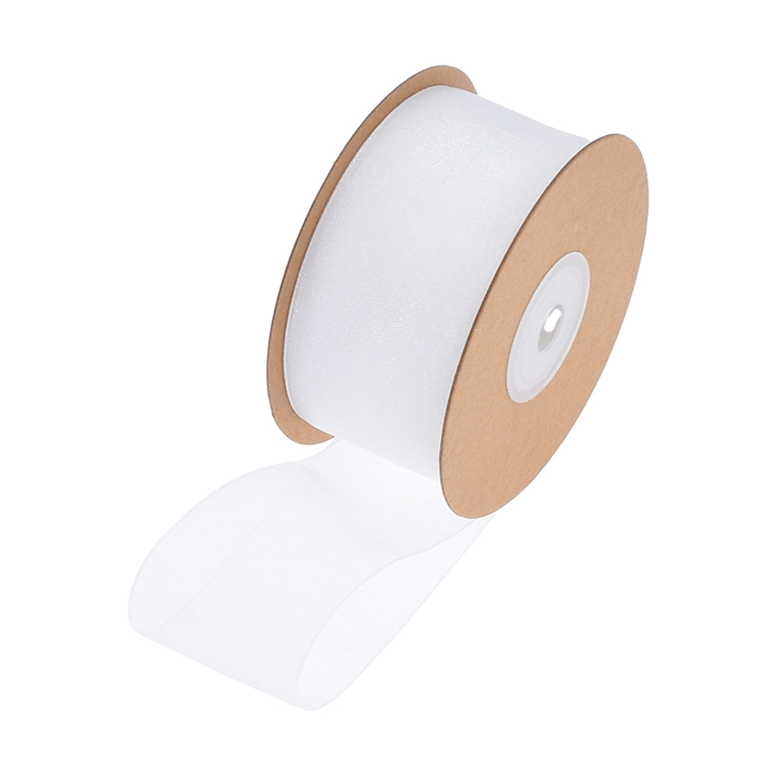 Sewhick White Organza & Chiffon Ribbon - 22M Shimmer Sheer Gift Wrap for Bouquet Crafting, Christmas & Sewing Projects