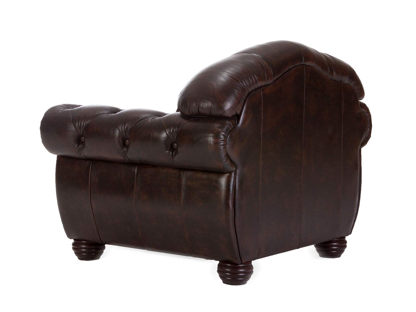 Woodkings Chesterfield Sessel Hereford Echtleder antik Braun | Bürosessel, Federkern, Clubsessel, Englisches Leder, Unikat