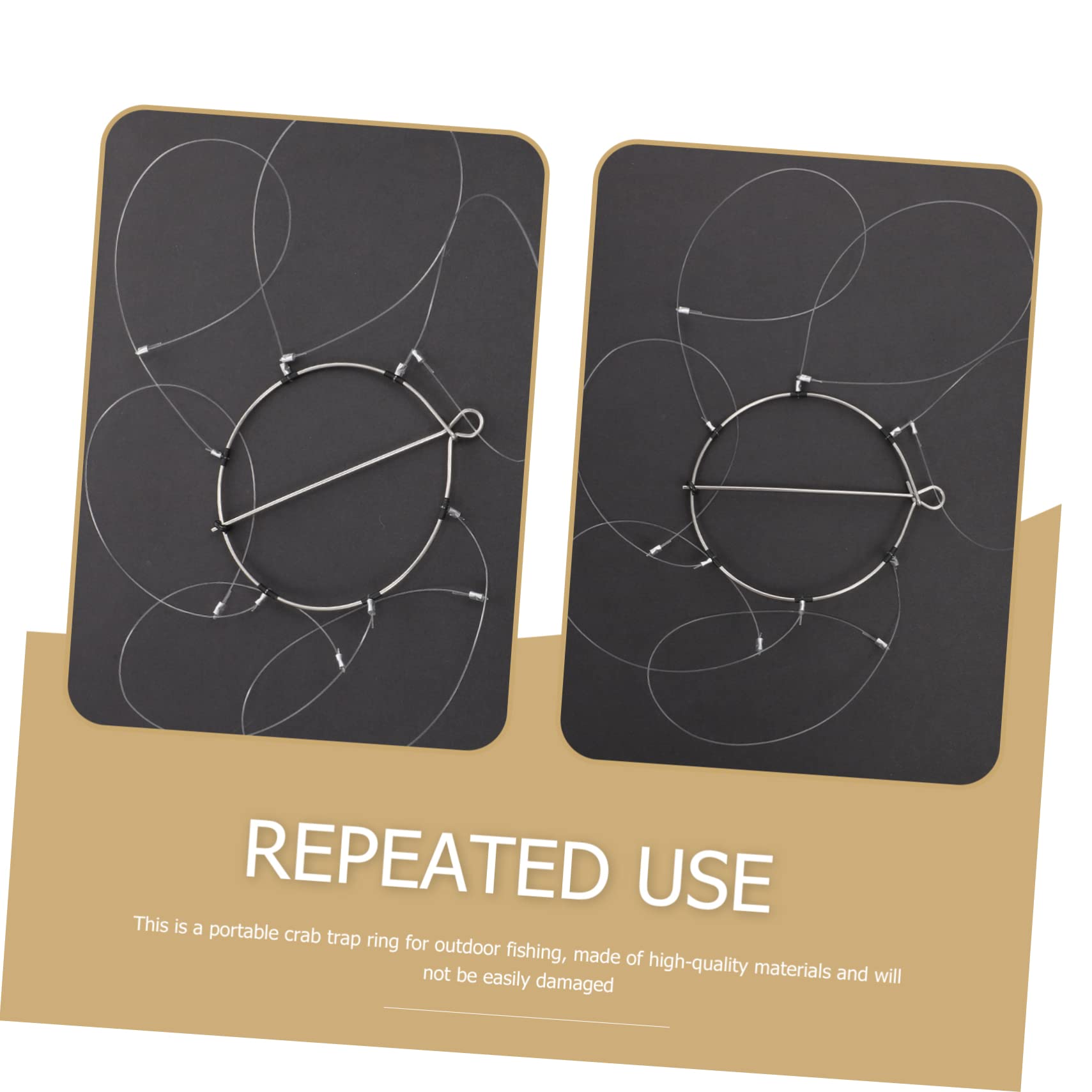 Toddmomy 5Sets Crab Trap Rings Durable Steel Wire Crab Trap with Crab Trap Loops for Fishing for Crab and Lobster