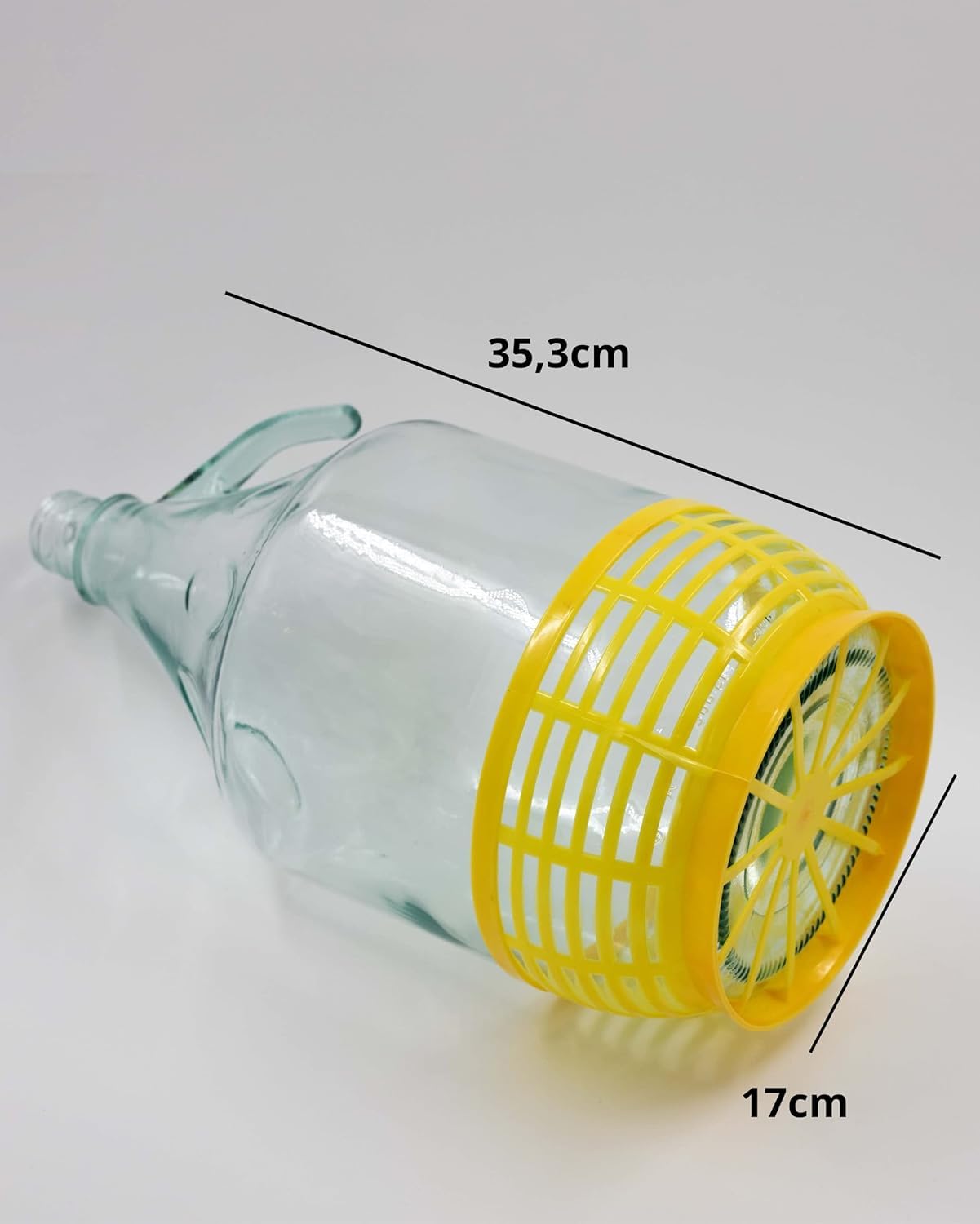 Lot de 6 bouteilles à col étroit avec bouchon à vis, panier de protection, sas à air et bouchon pour la fabrication de vin, fermentation, stockage de boissons en verre transparent, 5 l