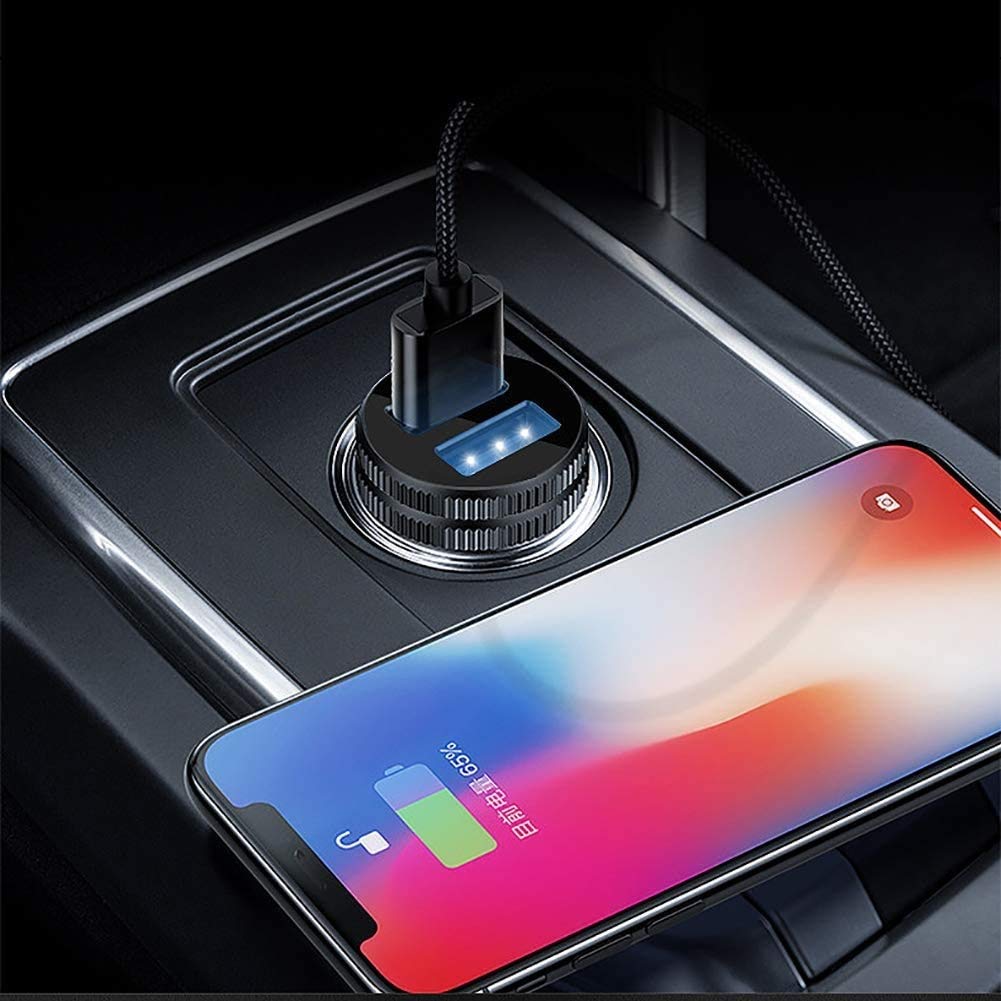 Cargador de Coche, Cargador de automóviles 4.8A, Cargador de Coche rápido Dual USB Puerto Cigarrillo Encendedor de Cigarrillos Adaptador de divisores 2 zócalo