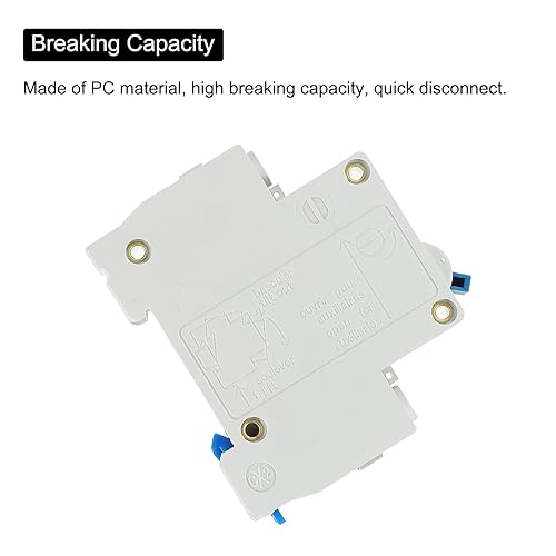 Miniatura 5 de MECCANIXITY Disyuntor miniatura de bajo voltaje CA 63A 230400V 1 polo DIN instalación de riel DZ47-63 C63