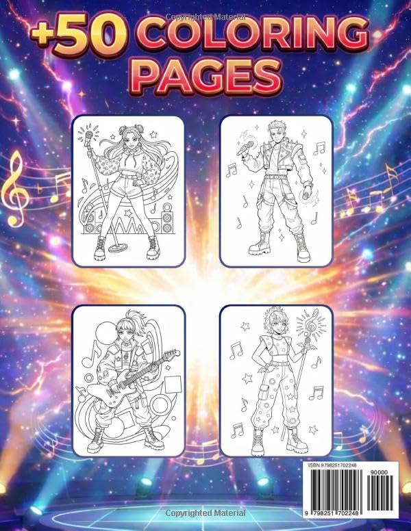 K-Pop Idol Warriors Coloring Book: Powerful Boys & Girls in Action Poses: Aesthetic Combat-Inspired Outfits, Stage Performance Outfits, and Fantasy ... and Adults (Bold & Easy Art) (K Pop Coloring) image 3