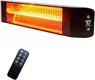 Electric Outdoor Heater 1500W - Patio Heater for Outdoor Use, Silent & Targeted Heating - Smart Control with 24H Timer, IP65 Waterproof - Ideal for Garage, Patio, and Indoor Use