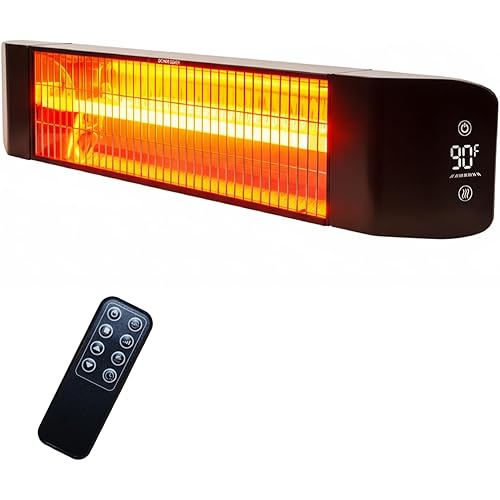 Electric Outdoor Heater 1500W - Patio Heater for Outdoor Use, Silent & Targeted Heating - Smart Control with 24H Timer, IP65 Waterproof - Ideal for Garage, Patio, and Indoor Use