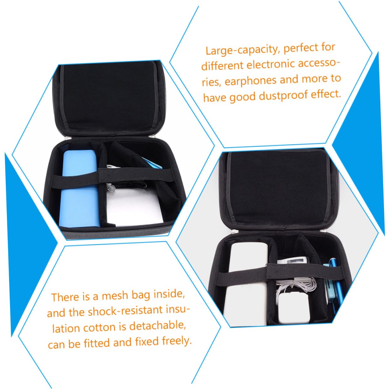 jojofuny Organizer Da Viaggio Per Cavi Elettronici Borsa e Oxford Accessori Elettronici Portatili Per Caricatori e Cavi Usb Design Compatto e Resistente