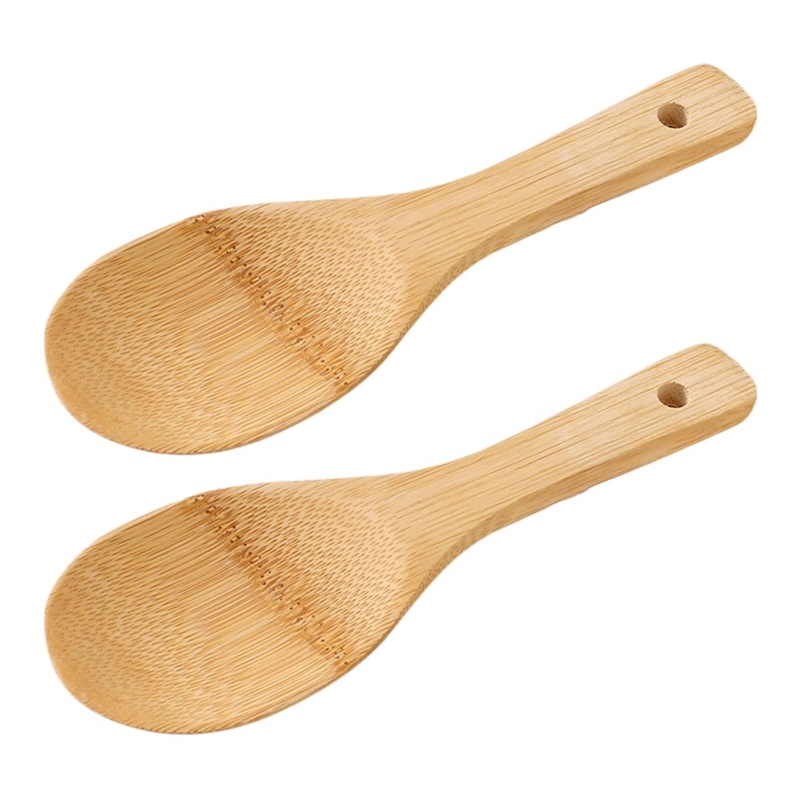 Cucharas de arroz de bambú, antiadherentes, reutilizables, 2 unidades