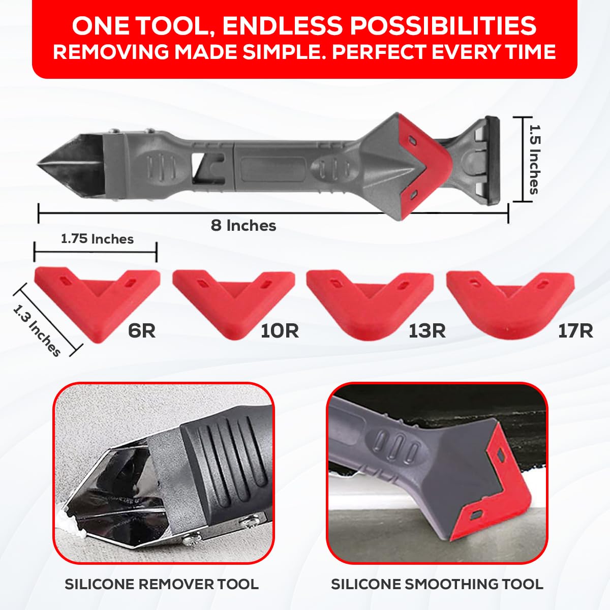 Revolex Silicone Remover Tool - Professional Sealant Removal | Easy & Efficient | Versatile & Reusable | Ideal for Bathrooms, Kitchens, Floors, Caulking and Smoothing Sealants | Grout Remover - Image 3