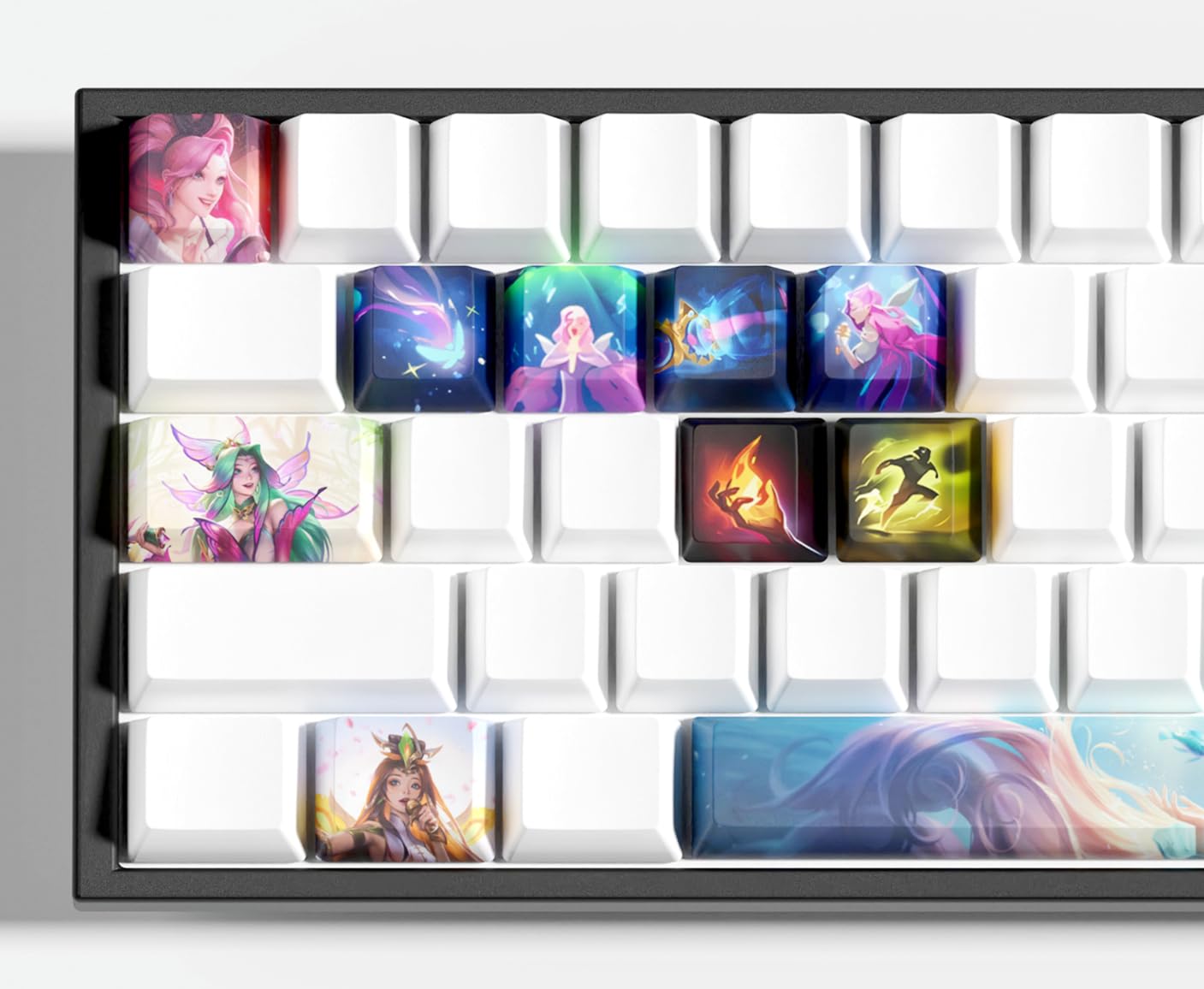Ensemble de touches Seraphine pour League of Legends - Ensemble de 12 touches pour claviers mécaniques de jeu MX - Profil OEM (Seraphine)