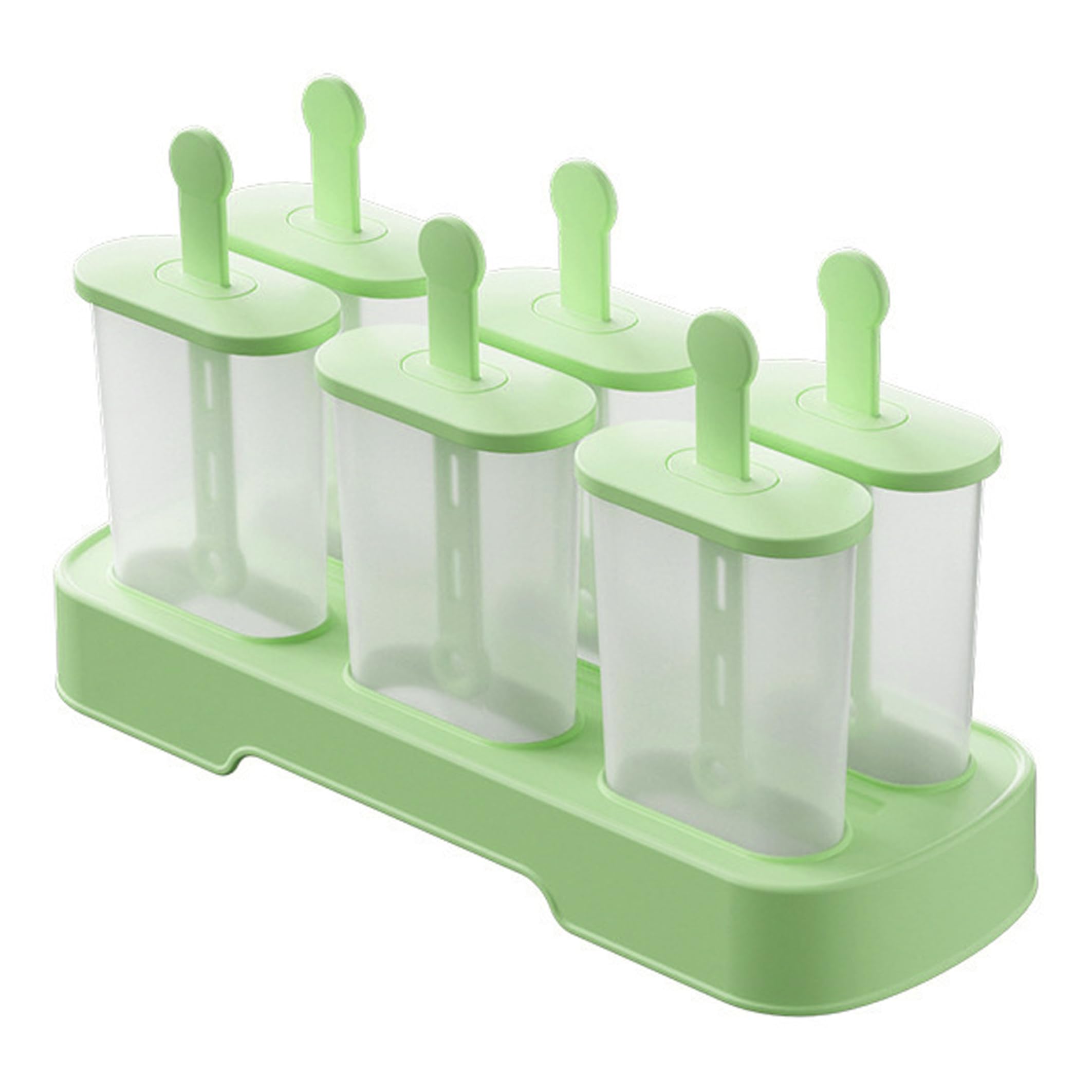 Bonalake Silicone Popsicle Molds, 6-Cavity Popsicle Molds, Ice Mold with Easy Release, Food-Grade Pp Ice Cream Mold, Mint Green Cream