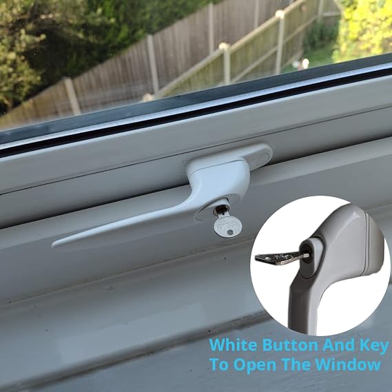 UPVC Window Handle 2PCS Lockable with Key for 10/15/30/40/55mm | For UPVC Windows and Double Glazing Multi Spindles Reversible Left or Right Espag Window Handle Replacement